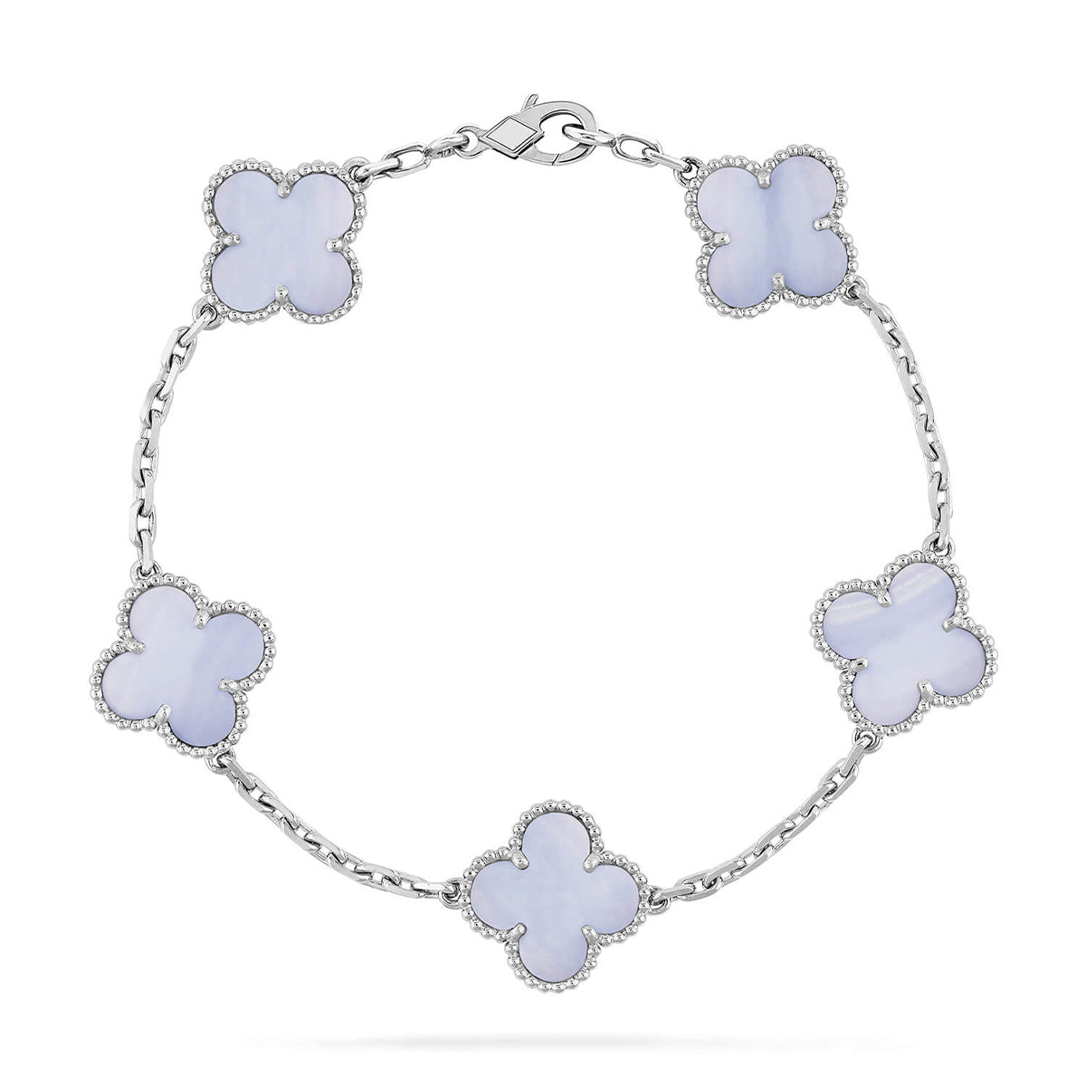 [Lumi Jewellery] CLOVER 5 MOTIF PURPLE CHALCEDONY BRACELET COLLECTION