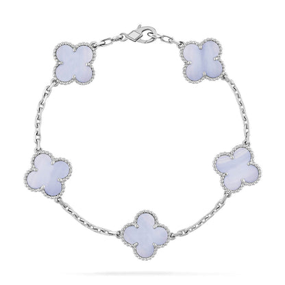 [Lumi Jewellery] CLOVER 5 MOTIF PURPLE CHALCEDONY BRACELET COLLECTION