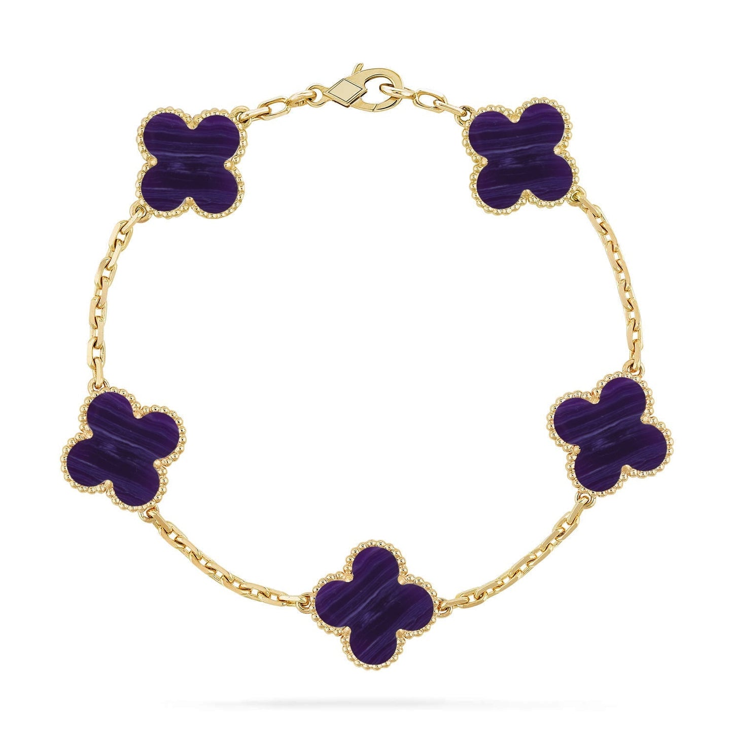[Lumi Jewellery]CLOVER 5 MOTIF PURPLE STRIPES BRACELET COLLECTION