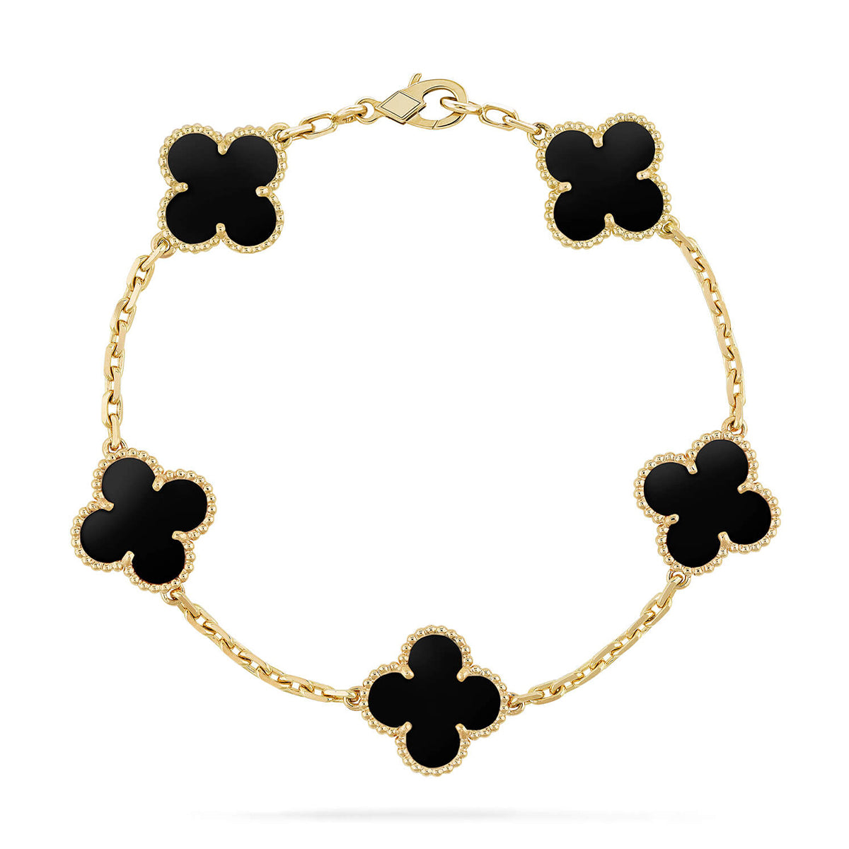 [Lumi Jewellery] CLOVER 5 MOTIF ONYXS BRACELET COLLECTION