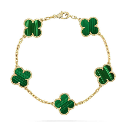 [Lumi Jewellery] CLOVER 5 MOTIF MALACHITE BRACELET COLLECTION