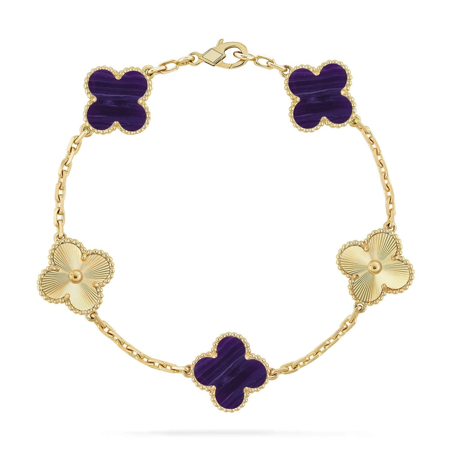 [Lumi Jewellery]CLOVER 5 MOTIF PURPLE STRIPES BRACELET COLLECTION