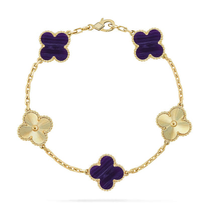 [Lumi Jewellery]CLOVER 5 MOTIF PURPLE STRIPES BRACELET COLLECTION
