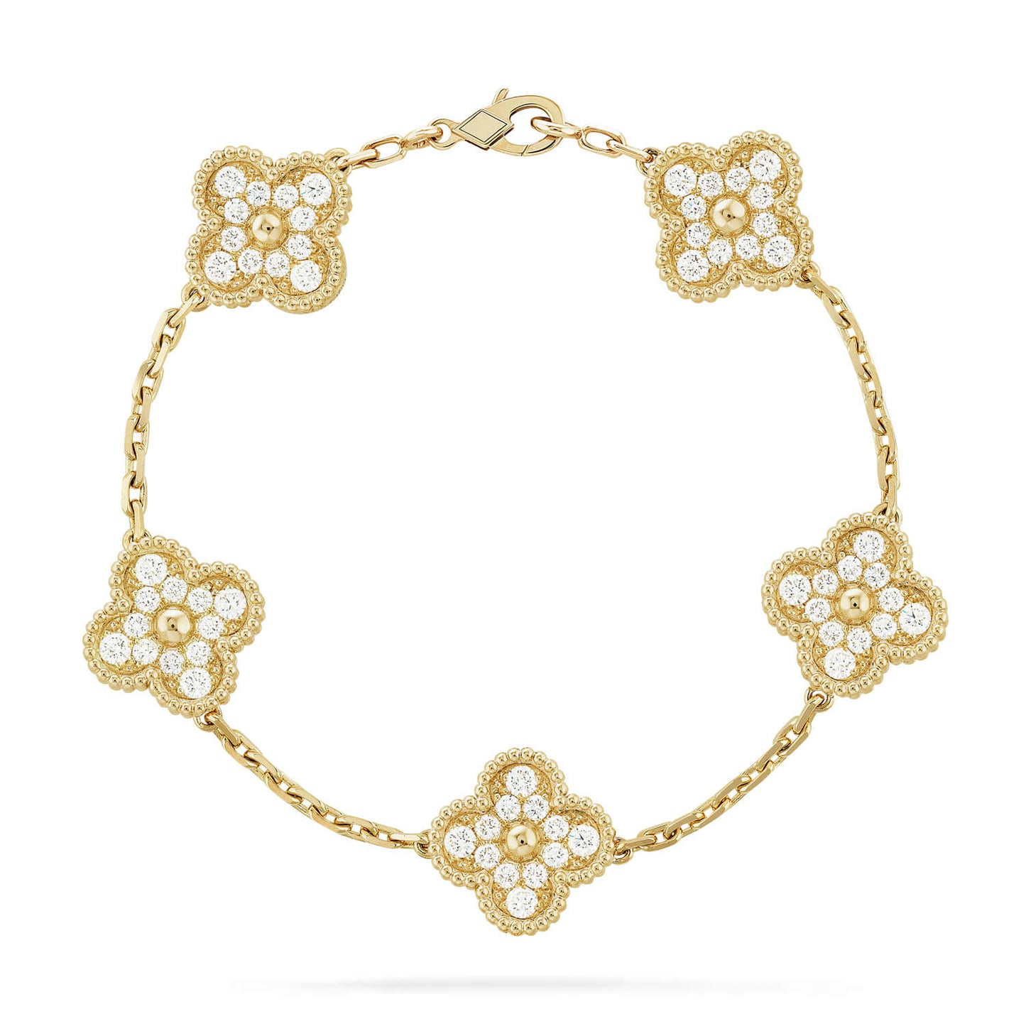 [Lumi Jewellery] CLOVER 5 MOTIF FULL DIAMOND BRACELET COLLECTION