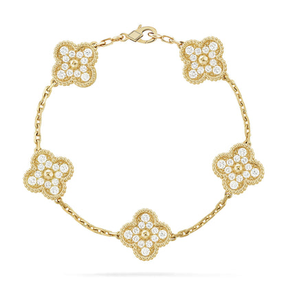 [Lumi Jewellery] CLOVER 5 MOTIF FULL DIAMOND BRACELET COLLECTION