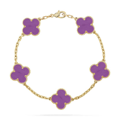 [Lumi Jewellery] CLOVER 5 MOTIF VIOLET BRACELET COLLECTION