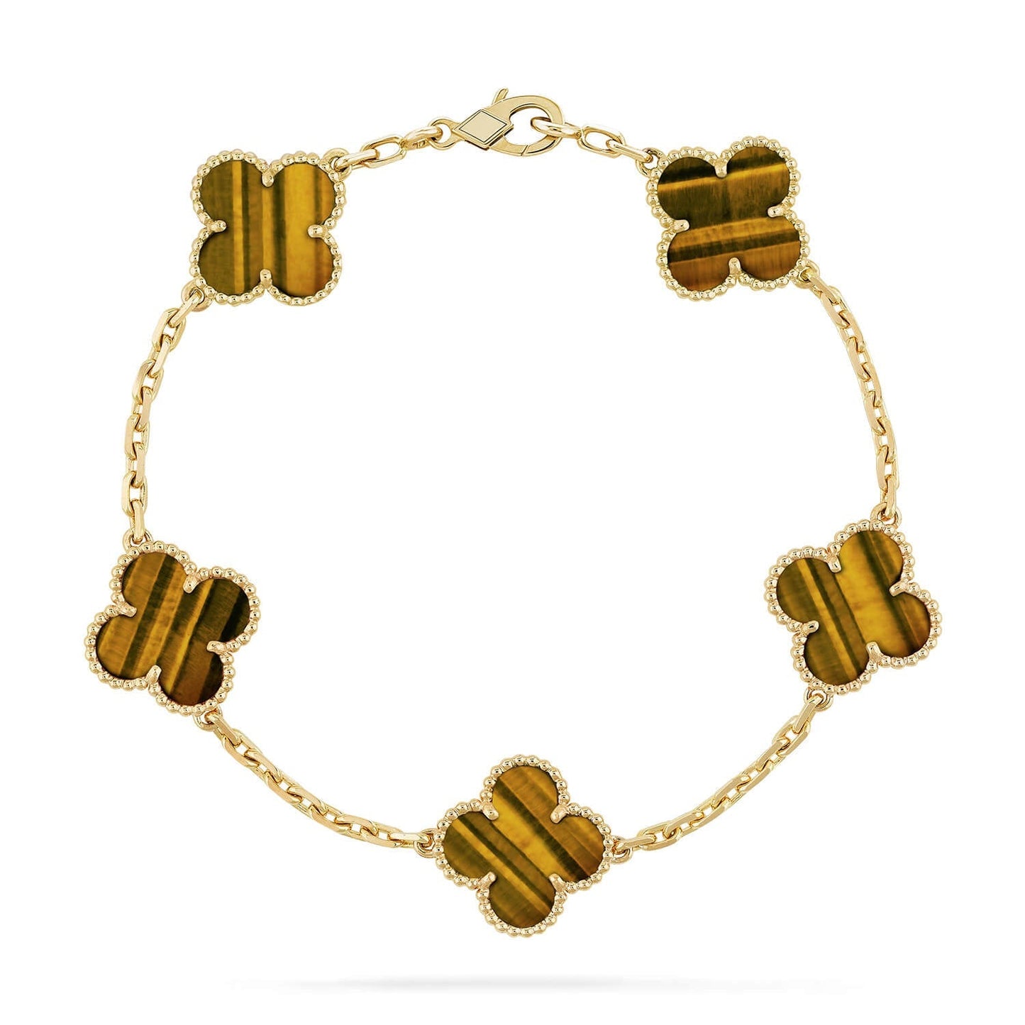 [Lumi Jewellery] CLOVER 5 MOTIFS TIGER EYE BRACELET COLLECTION