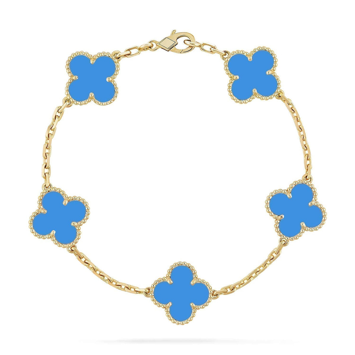 [Lumi Jewellery] CLOVER 5 MOTIF BLUE AGATE BRACELET COLLECTION
