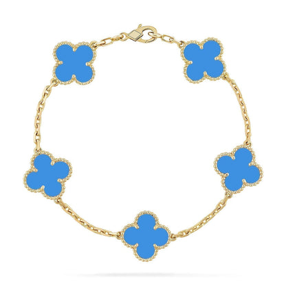 [Lumi Jewellery] CLOVER 5 MOTIF BLUE AGATE BRACELET COLLECTION