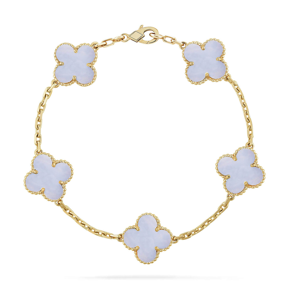 [Lumi Jewellery] CLOVER 5 MOTIF PURPLE CHALCEDONY BRACELET COLLECTION