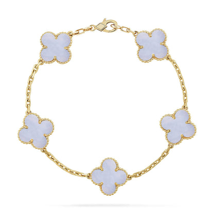 [Lumi Jewellery] CLOVER 5 MOTIF PURPLE CHALCEDONY BRACELET COLLECTION