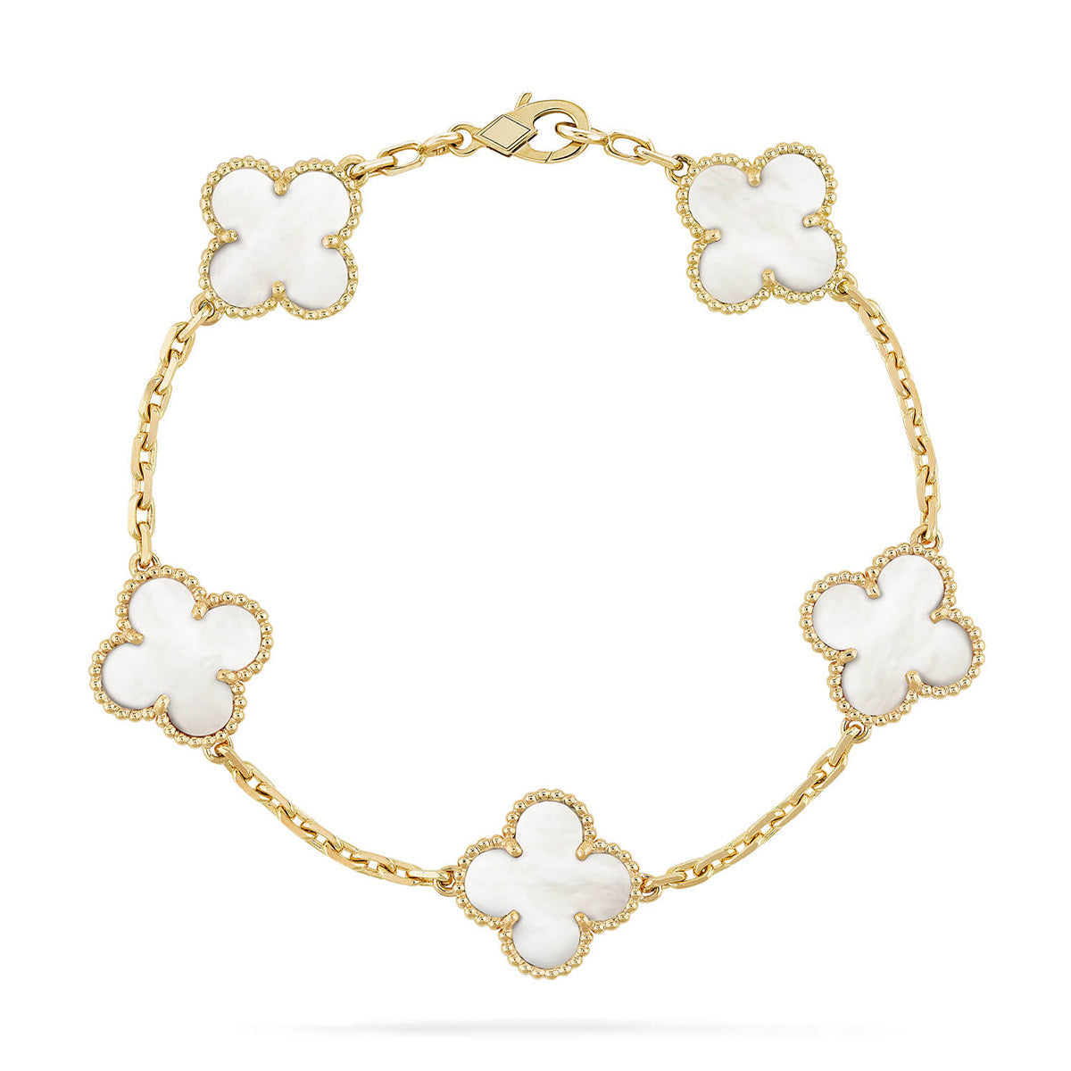 [Lumi Jewellery]CLOVER WHITE PEARL MOP 5 MOTIF BRACELET COLLECTION