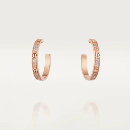[Lumi Jewellery]LOVE DIAMOND PINK GOLD HOOP EARRINGS