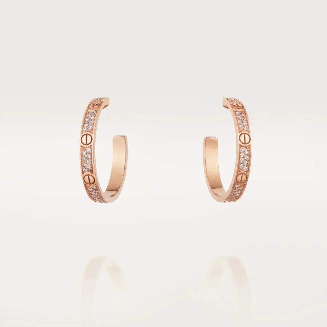 [Lumi Jewelery]LOVE EARRINGS 3.6MM DIAMOND PAVED