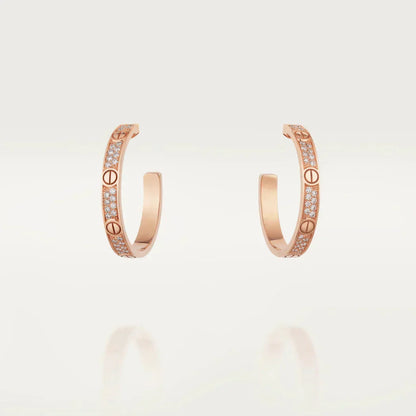 [Lumi Jewelery]LOVE EARRINGS 3.6MM DIAMOND PAVED