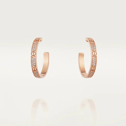 [Lumi Jewelery]LOVE EARRINGS 3.6MM DIAMOND PAVED