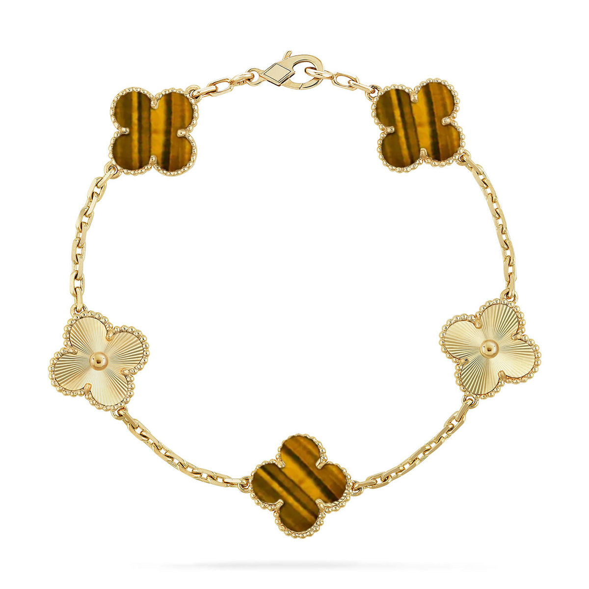 [Lumi Jewellery] CLOVER 5 MOTIFS TIGER EYE BRACELET COLLECTION