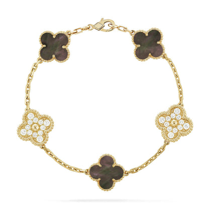 [Lumi Jewellery] CLOVER 5 MOTIF GRAY MOP BRACELET COLLECTION