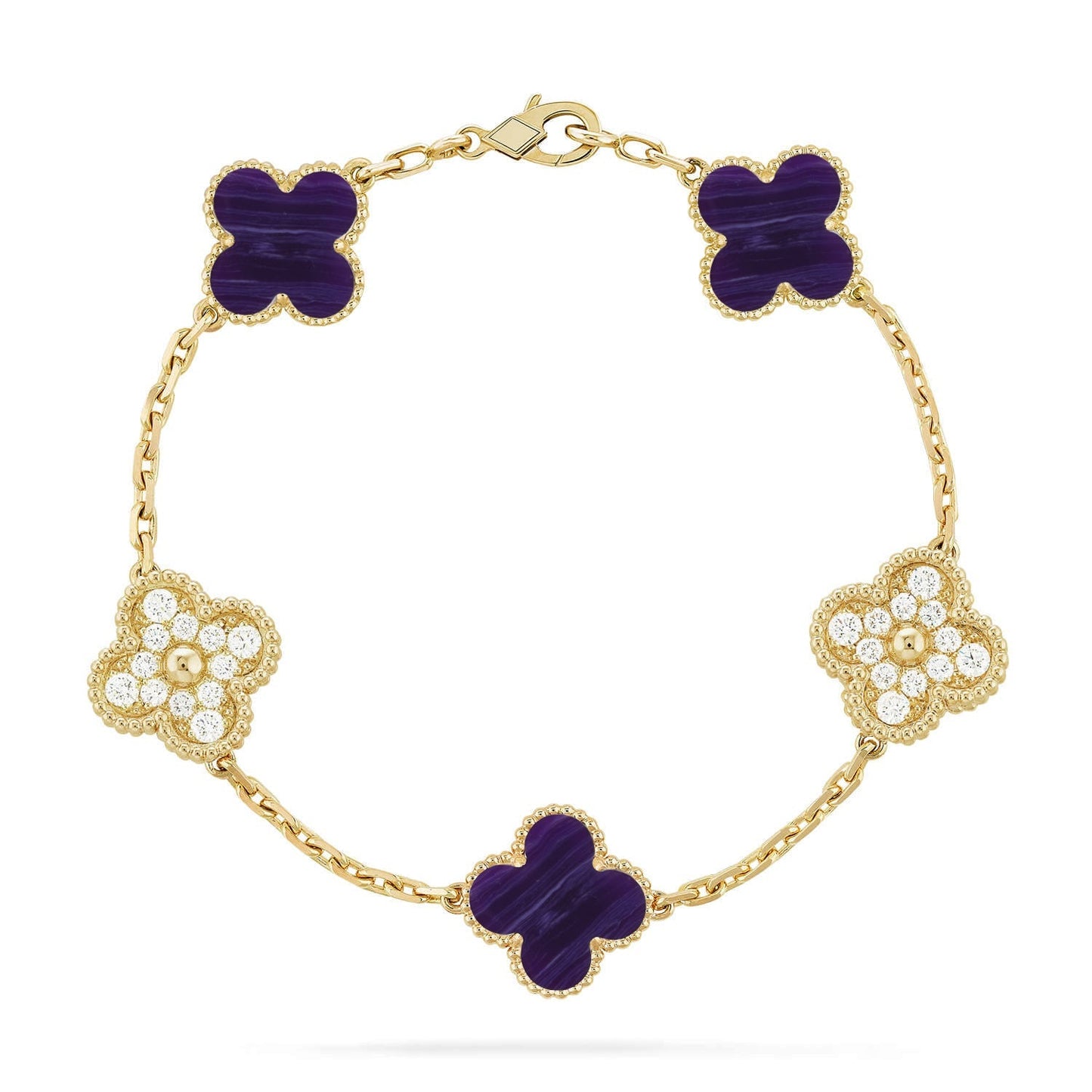 [Lumi Jewellery]CLOVER 5 MOTIF PURPLE STRIPES BRACELET COLLECTION