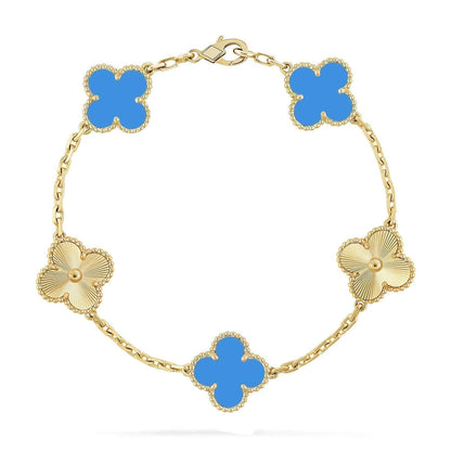 [Lumi Jewellery] CLOVER 5 MOTIF BLUE AGATE BRACELET COLLECTION