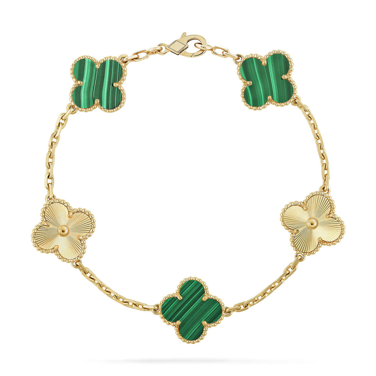 [Lumi Jewellery] CLOVER 5 MOTIF MALACHITE BRACELET COLLECTION