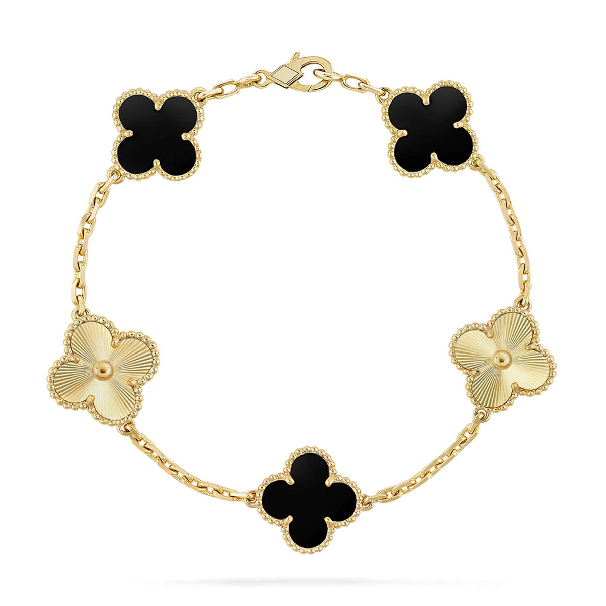 [Lumi Jewellery] CLOVER 5 MOTIF ONYXS BRACELET COLLECTION