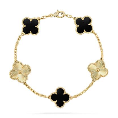 [Lumi Jewellery] CLOVER 5 MOTIF ONYXS BRACELET COLLECTION