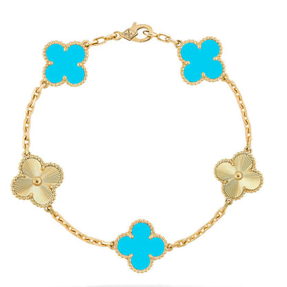 [Lumi Jewellery] CLOVER 5 MOTIF TURQUOISE BRACELET COLLECTION