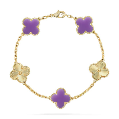 [Lumi Jewellery]CLOVER 5 MOTIF LIGHT PURPLE BRACELET COLLECTION