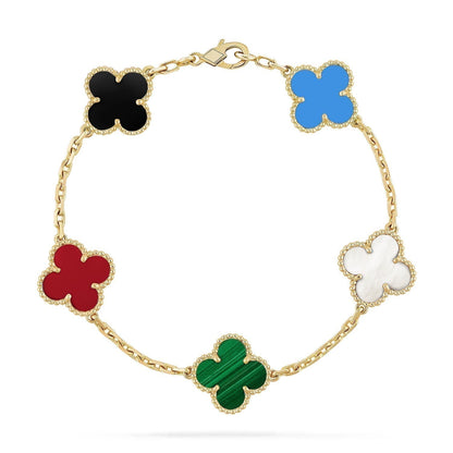 [Lumi Jewellery]CLOVER 5 MOTIFS MULTICOLOR BRACELET