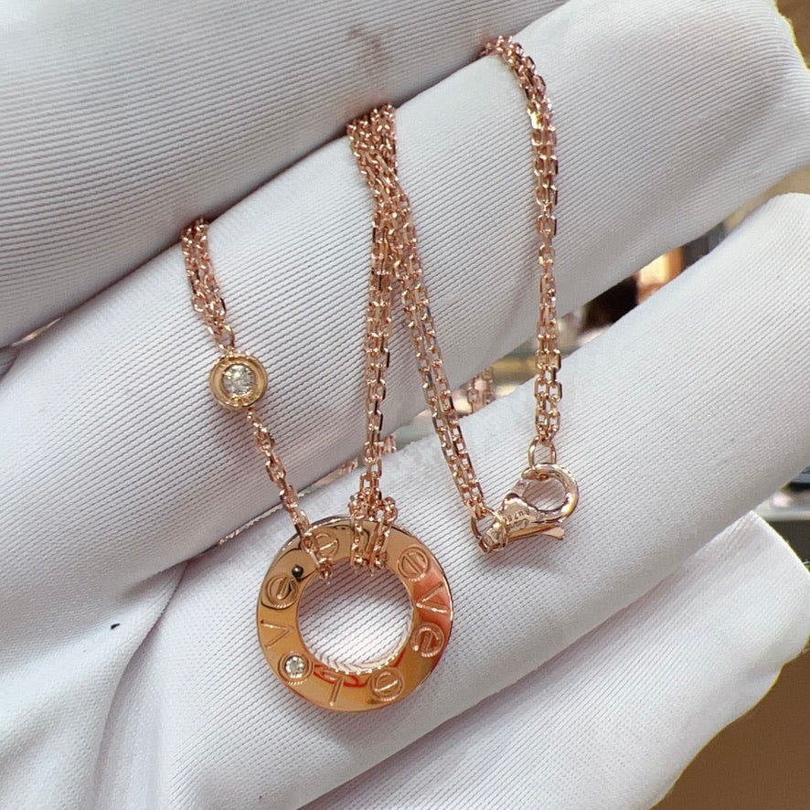 [Lumi Jewellery]LOVE NECKLACE 16MM 2 DIAMONDS