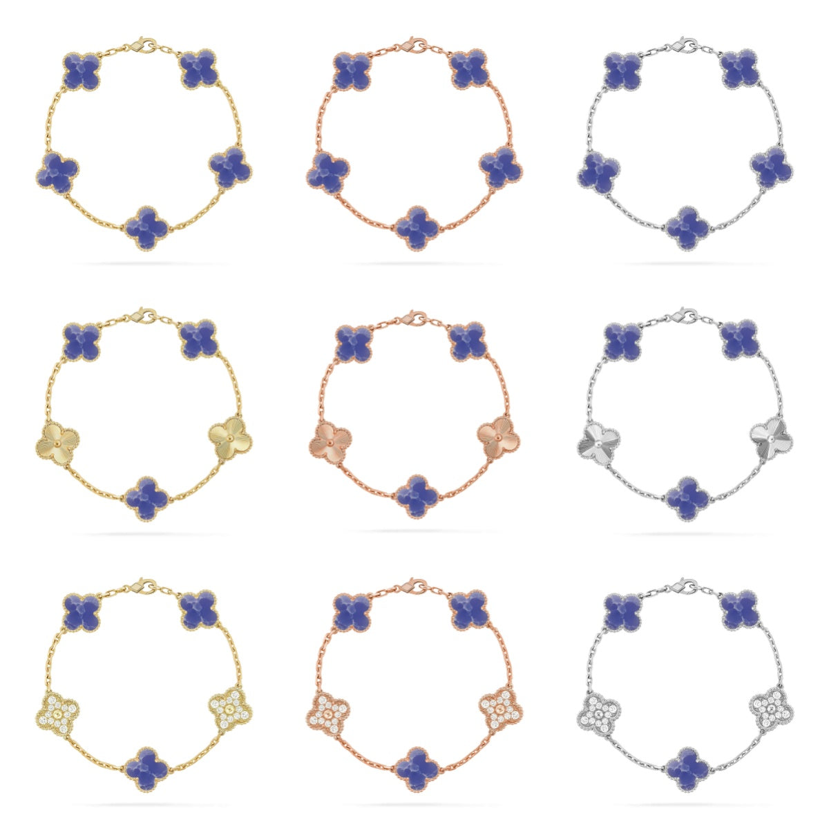 [Lumi Jewellery]CLOVER 5 MOTIF BLUE VEINS BRACELET COLLECTION