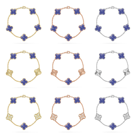 [Lumi Jewellery]CLOVER 5 MOTIF BLUE VEINS BRACELET COLLECTION