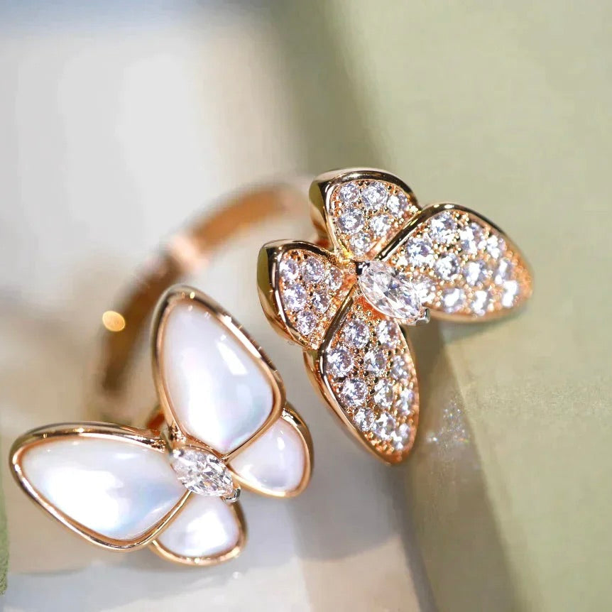 [Lumi Jewellery]TWIN BUTTERFLY DIAMOND MOP RING