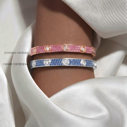 [Lumi  Jewelry]2026 PAVE GEMSTONE LOVE BRACELET 6.1MM 10 DIAMONDS