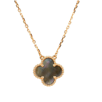 [Lumi Jewellery]CLOVER 15MM  GRAY MOTHER OF PEARL NECKLACE