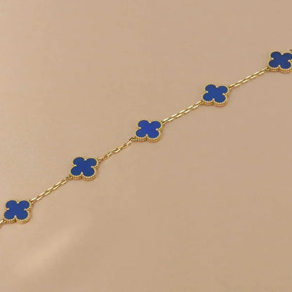 [Lumi Jewellery] CLOVER 5 MOTIF BLUE AGATE BRACELET COLLECTION