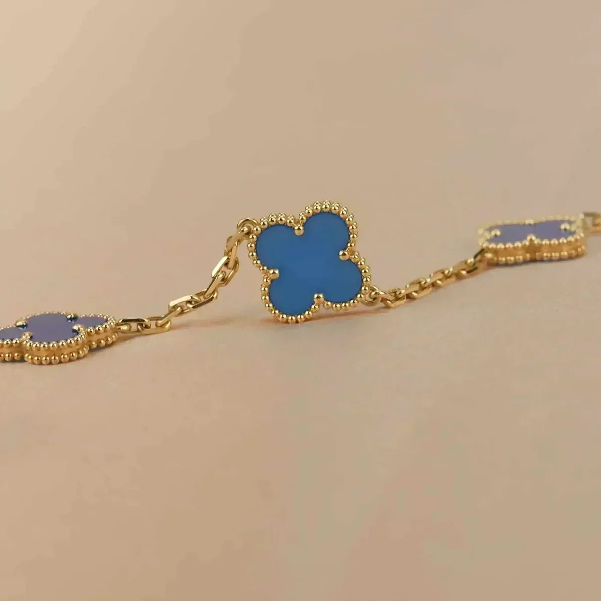[Lumi Jewellery] CLOVER 5 MOTIF BLUE AGATE BRACELET COLLECTION