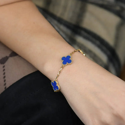 [Lumi Jewellery] CLOVER 5 MOTIF BLUE AGATE BRACELET COLLECTION