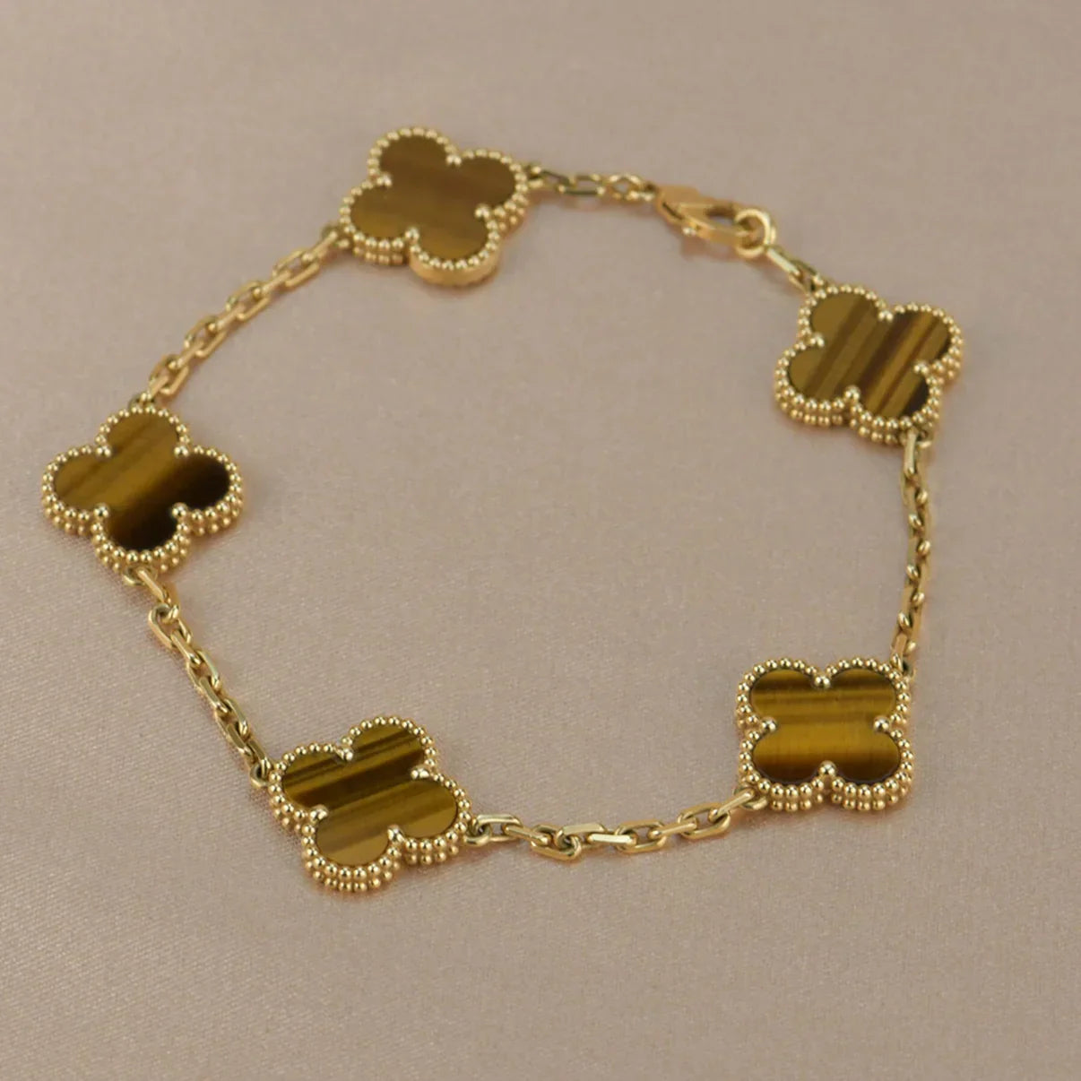 [Lumi Jewellery] CLOVER 5 MOTIFS TIGER EYE BRACELET COLLECTION