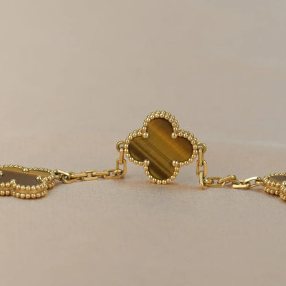 [Lumi Jewellery] CLOVER 5 MOTIFS TIGER EYE BRACELET COLLECTION