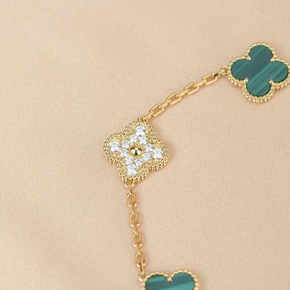 [Lumi Jewellery] CLOVER 5 MOTIF MALACHITE BRACELET COLLECTION