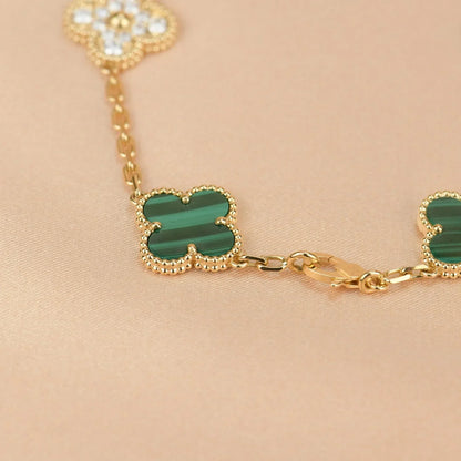 [Lumi Jewellery] CLOVER 5 MOTIF MALACHITE BRACELET COLLECTION