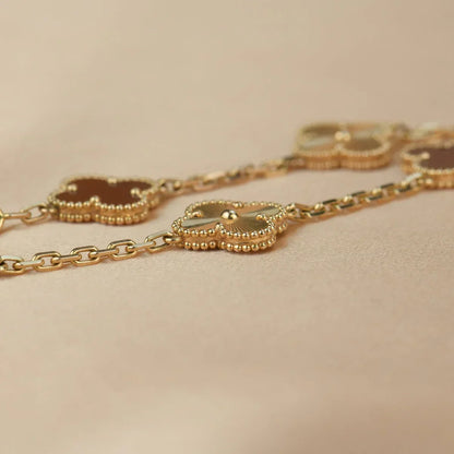 [Lumi Jewellery] CLOVER 5 MOTIF RED CORNELIAN BRACELET COLLECTION