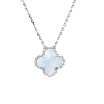 [Lumi Jewellery]CLOVER  15MM WHITE MOTHER-OF-PEARL SILVER