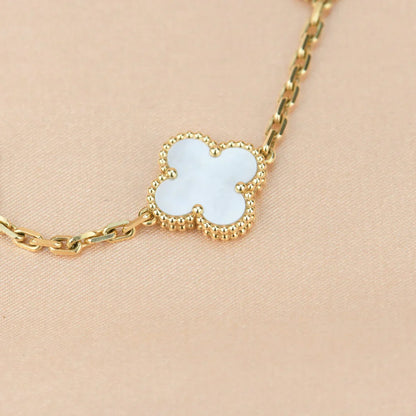 [Lumi Jewellery]CLOVER WHITE PEARL MOP 5 MOTIF BRACELET COLLECTION