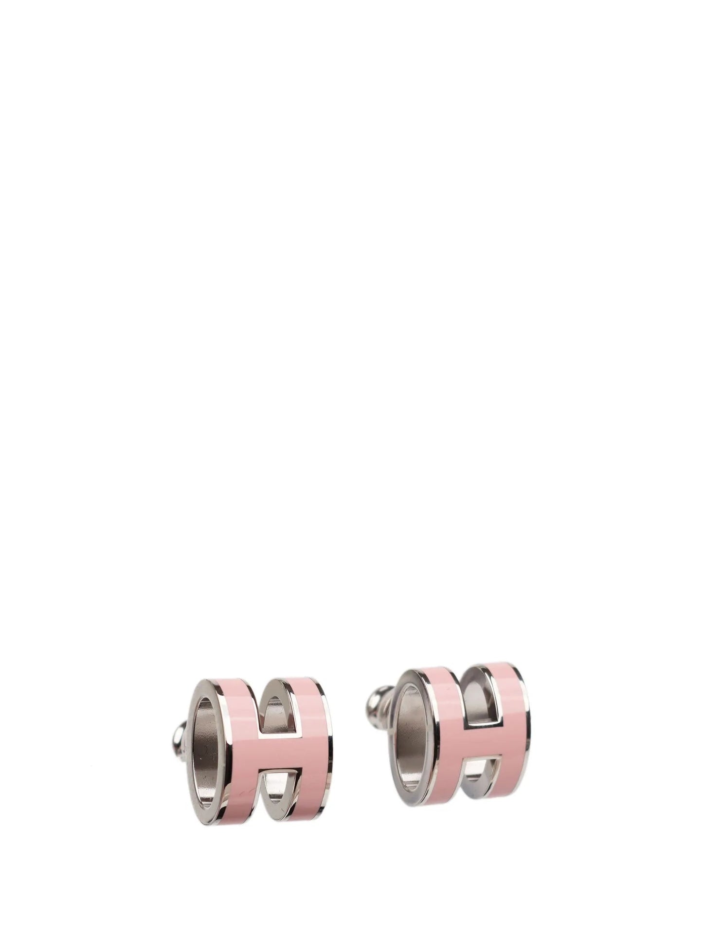 [Lumi Jewellery]MINI POP H SILVER EARRINGS PINK