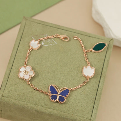 [Lumi Jewellery]LUCKY SPRING BUTTERFLY 5 MOTIF BRACELET