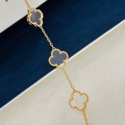 [Lumi Jewellery]CLOVER 5 MOTIF ROCK CRYSTAL BRACELET