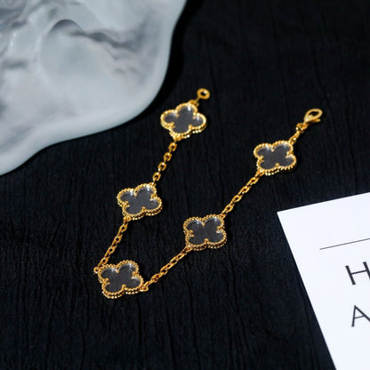 [Lumi Jewellery]CLOVER 5 MOTIF ROCK CRYSTAL BRACELET